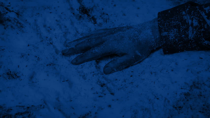 Person On The Snow At Night Circling Shot
