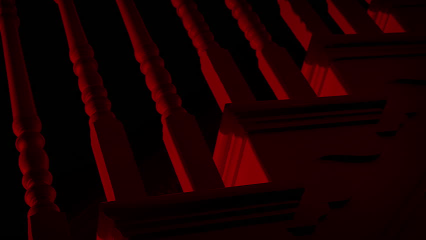 Passing Stairs In Scary Red Lighting Royalty-Free Stock Footage #1107960749