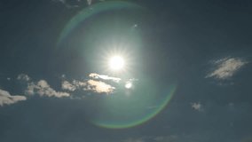 Halo effect on blue sky with clouds. Beautiful sun with rays - Powered by Shutterstock - Get 15% off with code: PIKWIZARD15
