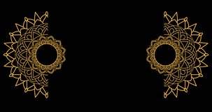 Mandala Abstract ornamental digital gold color. Floral vintage decorative elements' oriental ornament pattern. Mandala animation with seamless looping on the alpha channel. Editable background