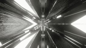 Black and White Neon Glow Hex Star Backgriund VJ Loop in 4K