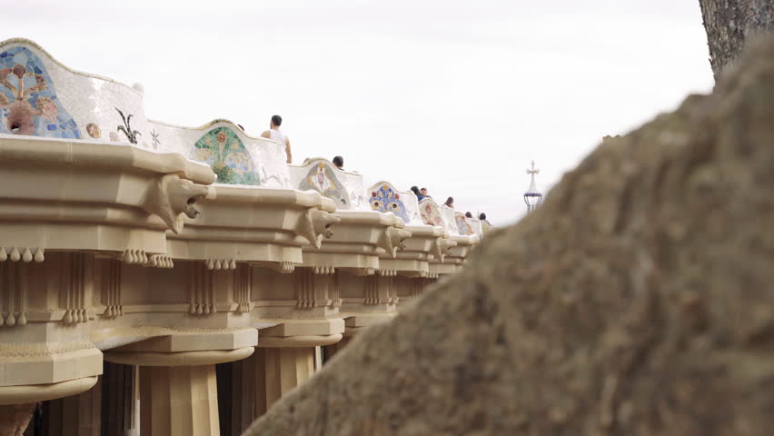 side of the Greek theatre in Park Güell in Barcelona, Catalonia