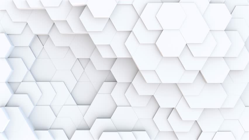 Abstract white hexagon waves animation background in a seamless loop Royalty-Free Stock Footage #1107991627