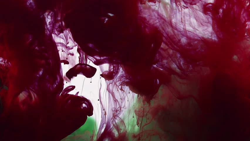 Diffusion and Mixing of ink Paint in Water Background Footage.