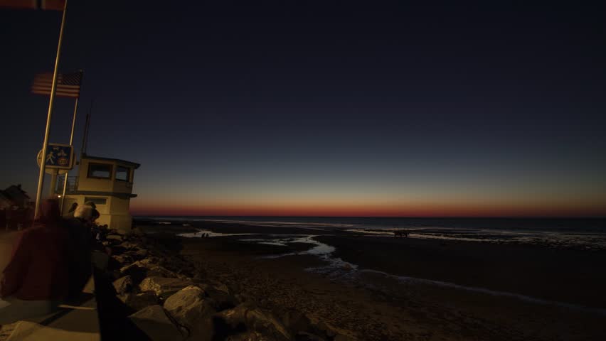 Gold Beach D-Day Site, Normandy, France- Fireworks Timelapse at Dusk