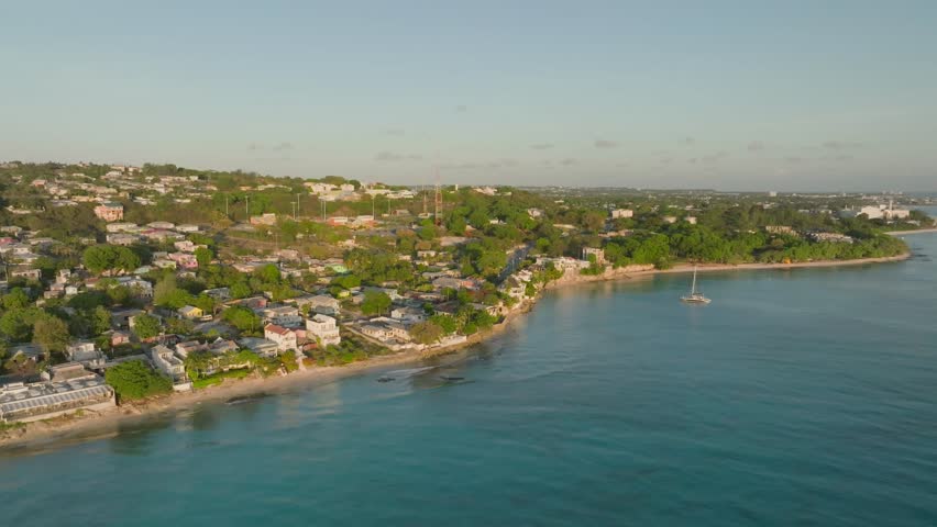 Scenic vista across western Barbados, vast landscape view. Prospect Royalty-Free Stock Footage #1108004155