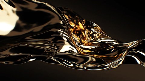 Liquid Gold Flowing Seamless Slow Motion. Looped Melted Golden Metal Waving on Black 3d Animation. Gold Texture Abstract Background 4k Ultra HD 3840x2160. วิดีโอสต็อก