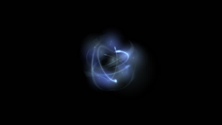 Atomic structure simulation with expanding light rings, multiple electron orbit levels and decay spikes emanating from nucleus. Royalty-Free Stock Footage #1108033811