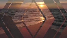 Abstract background with sea. Designer background with sea and rhombuses. Sea and rhombuses. Background with sea. Background with ocean. Worship