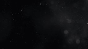 Abstract overlay with particles and bokeh. Light leaks, dust and scratches. Floating dust and scanlines. Snowflakes for overlay. Detail of floating dust particles lit against a black background. 4k - Powered by Shutterstock - Get 15% off with code: PIKWIZARD15