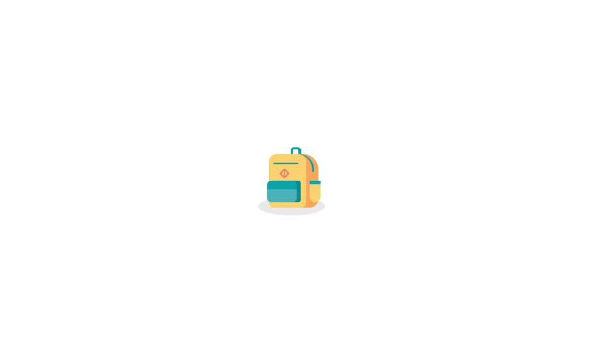 Yellow school backpack jumping isolated on white background, promise of creativity. The essence of the back to school spirit, where every backpack becomes a vessel of knowledge and inspiration. Royalty-Free Stock Footage #1108047247