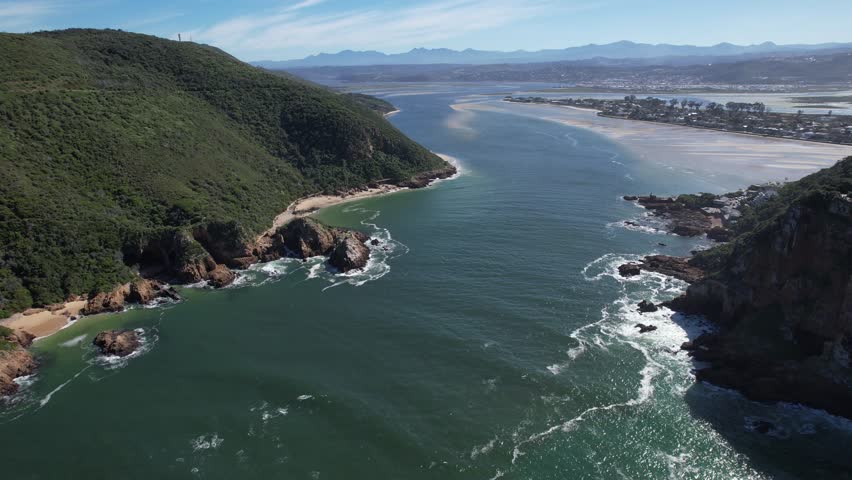 Aerial view of Knysna Heads in Knysna, Garden Route, South Africa