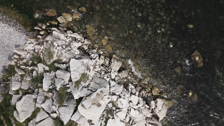 rocky coast by the sea with many waves