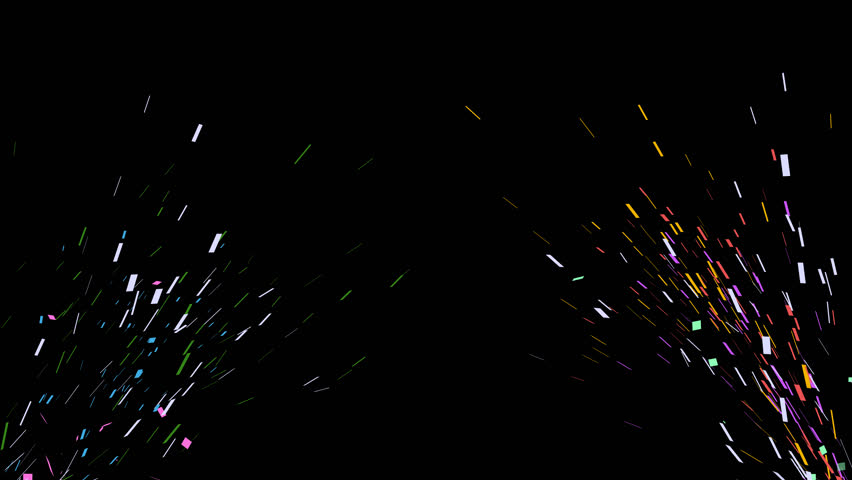Confetti party explosion effect - Double burst of festive colourful particles on transparent alpha channel background Royalty-Free Stock Footage #1108070919