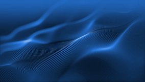 Particles blue wave Cyber technology background loop. Abstract seamless animation of mesh glowing dots digital luxurious wave particles flows background, Motion of digital data flow. - Powered by Shutterstock - Get 15% off with code: PIKWIZARD15