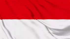 Flag background of Indonesia with seamless looping animation in 60 fps.