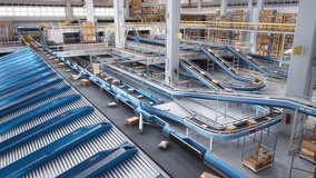 Automated Conveyor System Efficiently Transporting Online Retail Shopping Orders in Parcels and Cardboard Boxes. Warehouse Facility Handling Logistics for a Modern E-Commerce Business - Powered by Shutterstock - Get 15% off with code: PIKWIZARD15