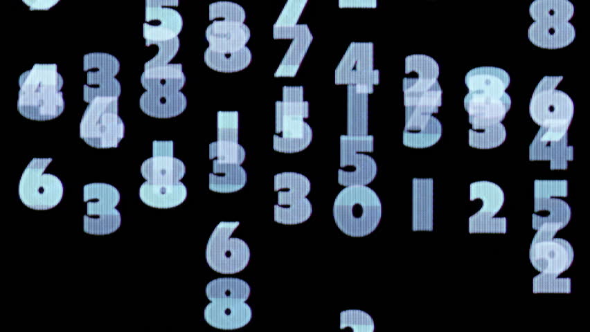 technology and business animation of falling numbers and data
