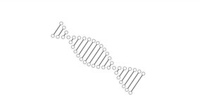 Dna strand rotating bw outline 2D object animation. Molecule dna monochrome linear cartoon 4K video. Gene sequencing. Biotechnology genomes. Rna structure animated element isolated on white background - Powered by Shutterstock - Get 15% off with code: PIKWIZARD15