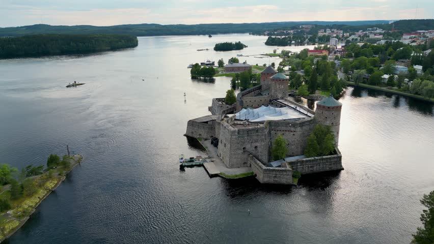 Drone video of Savonlinna city of Finland. It also shows Olavinlinna castle in Savonlinna and sea view.