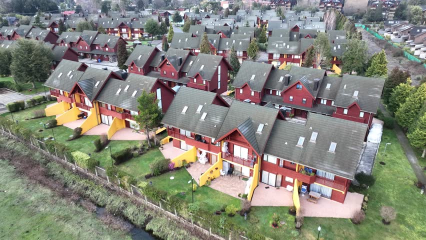 European Houses At Pucon In Araucania Chile. Condominium Houses. Downtown Cityscape. Araucania Chile. Apartments City Life. European Houses At Pucon In Araucania Chile.