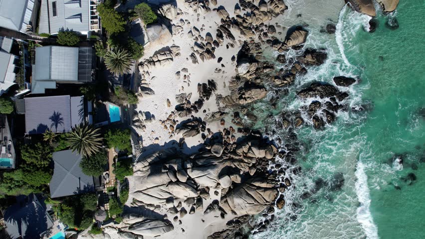 Aerial view of Clifton beach in Cape Town, Western Cape, South Africa