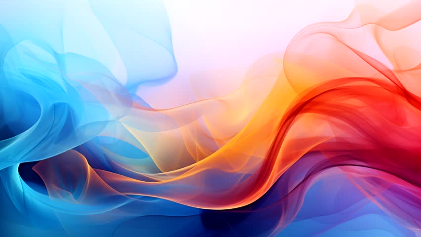 Gradient fabric in pastel colors, liquid fluid collected in layers, moves and shimmers on a light background. Abstract animation multicolor hue flower shaped fabric, 3D futuristic motion design 4K Royalty-Free Stock Footage #1108108435