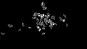 Diamonds coming toward the camera in bursts, three different distances, 4k 24p with alpha channel for transparent background - Powered by Shutterstock - Get 15% off with code: PIKWIZARD15