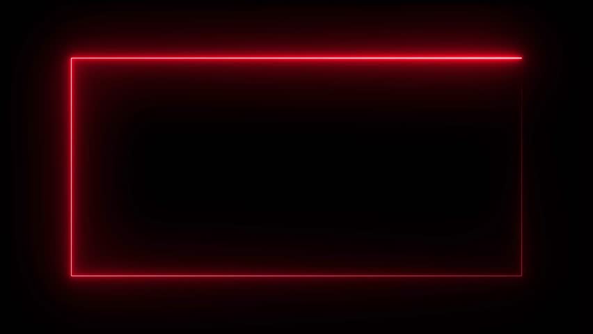 abstract glowing neon rectangle frame animation background 4k   Royalty-Free Stock Footage #1108108833
