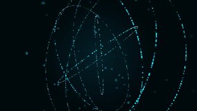 Motion graphic Blue digital money logo with particle ring circle rotation and earth sphere with ai technology icon on futuristic abstract background crypto currency finance vertical video concepts