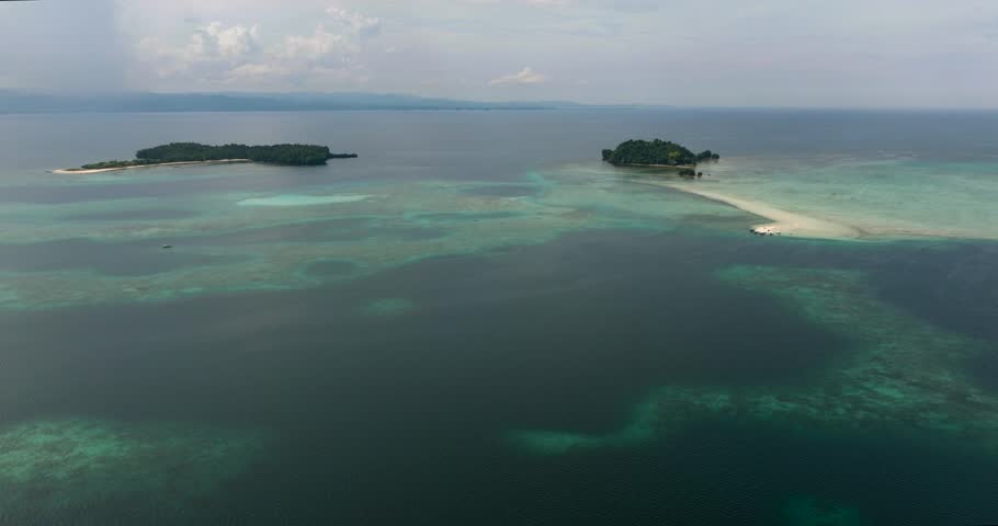 Tropical Islands with sandy beach in Barobo, Surigao del Sur. Philippines.