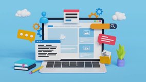 3D loop animation of website and app design and development. Creative 3d design for web banner, marketing material, business presentation, online advertising - Powered by Shutterstock - Get 15% off with code: PIKWIZARD15