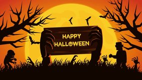 Happy Halloween Animation Video. Happy Halloween Text 4k animation video. Halloween Trick or Treat Video