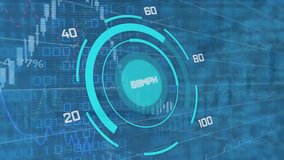 Animation of car speedometer over binary coding against financial and stock market data processing. Global economy and automobile engineering technology concept - Powered by Shutterstock - Get 15% off with code: PIKWIZARD15