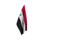 3D rendering of the flag of Syria waving in the wind.