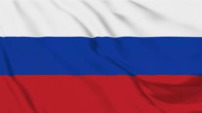 Flag background of Russia with seamless looping animation in 60 fps.