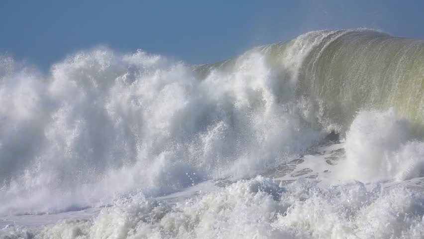 Big wave splashing blue sky Royalty-Free Stock Footage #1108129041
