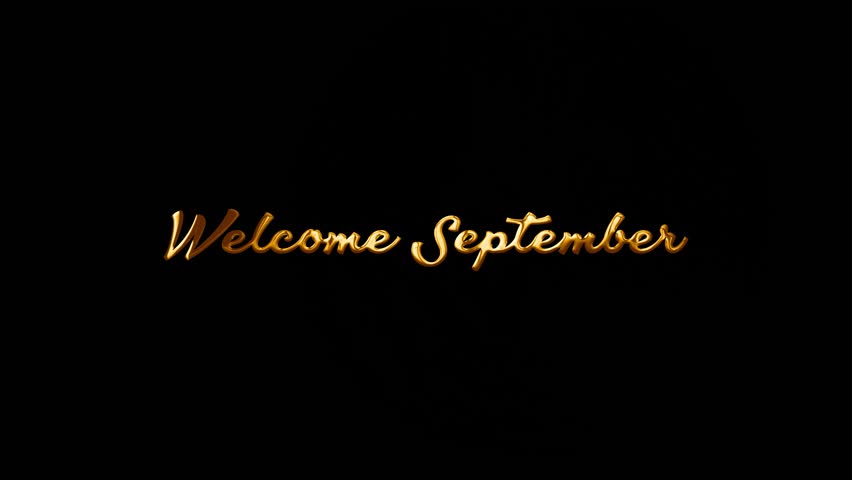 September text animation enters with a sparkling golden style, animated text. calligraphy writing suitable for your video | Shutterstock HD Video #1108130399