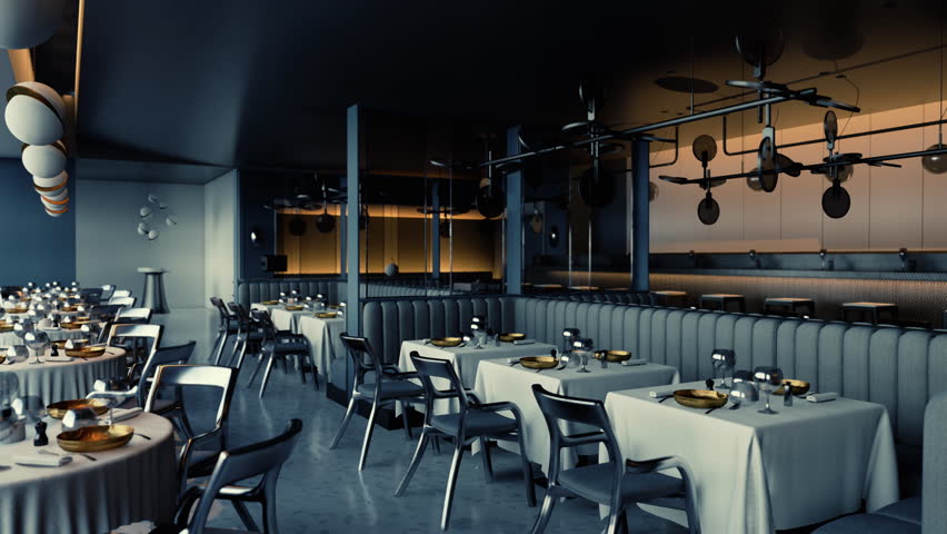 high-end restaurant that appears to be deserted Royalty-Free Stock Footage #1108133185