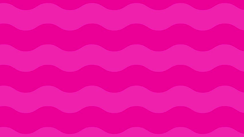 Animated magenta waves background. Looped video. Decorative pink waves gradually moves. Flat pattern. Vector illustration.