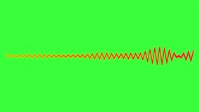 Analog lines graphic audio frequency with rainbows colors isolated on Green screen background