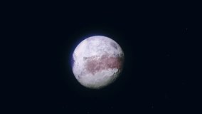 A beautiful 3D rendered animation sequence of Planet Pluto in Outer Space 4K resolution