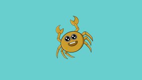 animated video of a cute moving crab