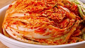 Napa Cabbage Kimchi Mastery: 4K Close-Up of Freshly Cooked Kimchi