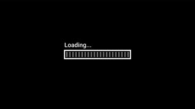 Loading progress bar animation, Loading line progress, Line loading animation background on a black background