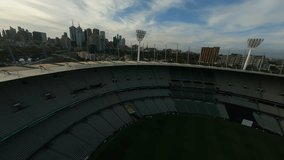 Flying over the stadium in Australia. Video from the drone.