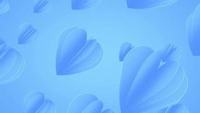 Happy Father's Day Blue Hearted Background- 3D Rendering - Seamless Loop