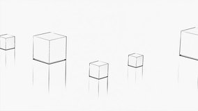 Charcoal Square Box Drawing Backgrounds - 2D Animation. Seamless Loop Background