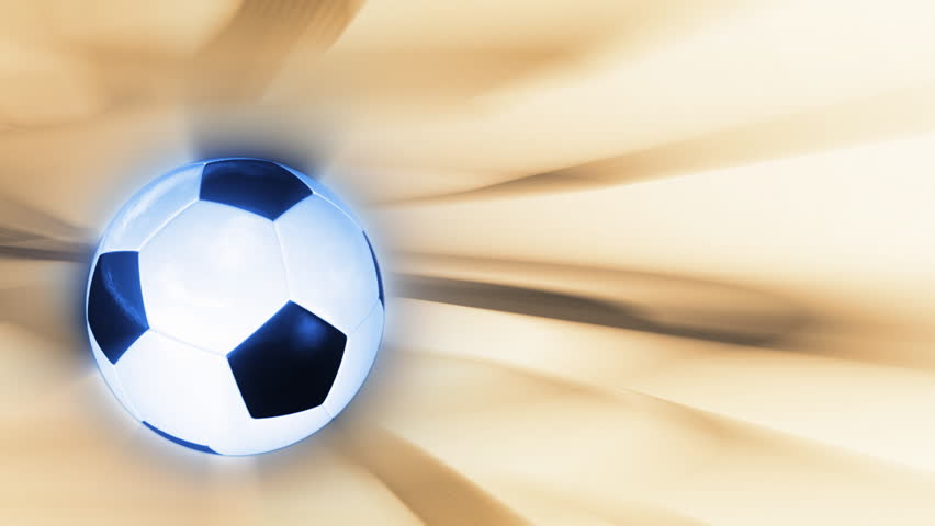 Soccer ball rotating against light background, loop