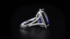 Large sapphire and diamond ring - Powered by Shutterstock - Get 15% off with code: PIKWIZARD15